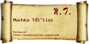Machka Tétisz névjegykártya